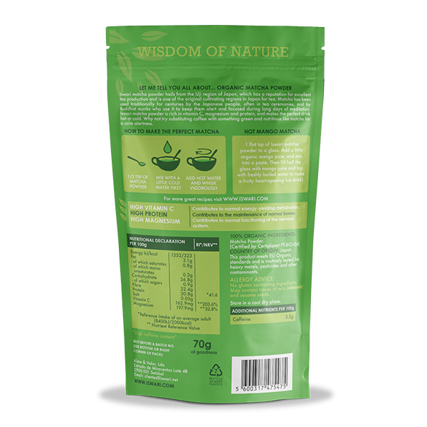 Iswari Organic Matcha Powder 70g