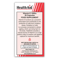 Health Aid Vitamin E 1000 IU 30 Capsules