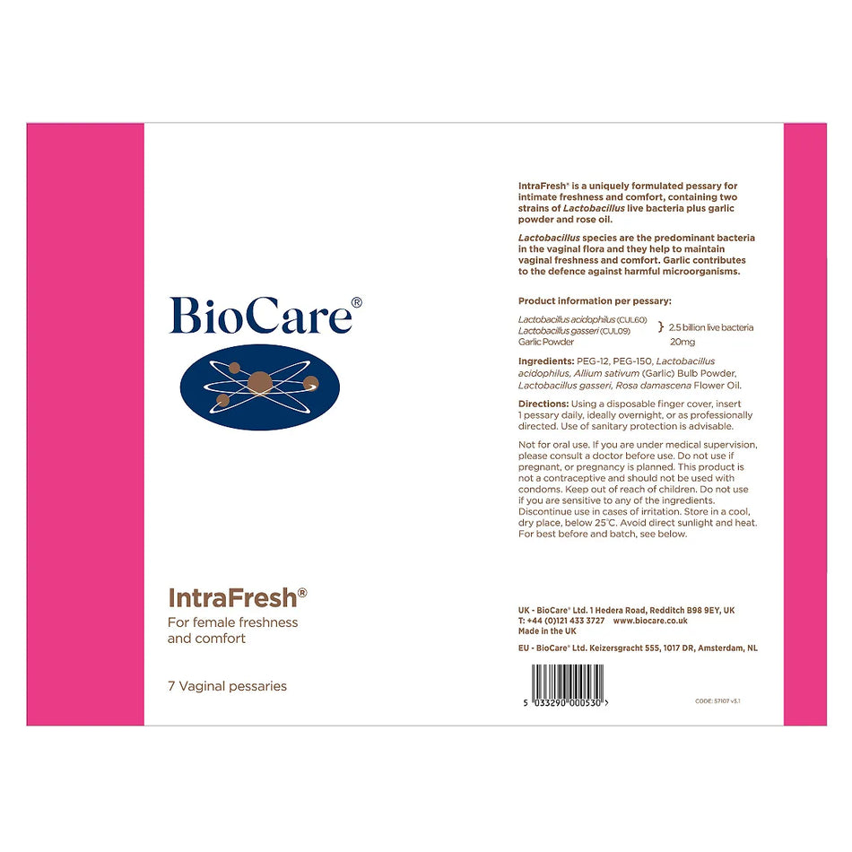 Biocare IntraFresh 7 Vaginal Pessaries