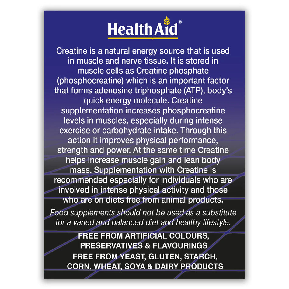 Health Aid Creatine Monohydrate 1000mg 60 Tablets