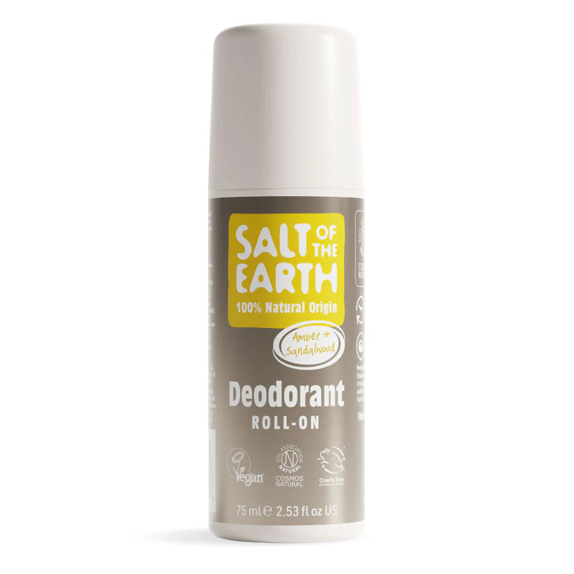 Salt Of The Earth Roll On Deodorant - Amber & Sandalwood 75ml