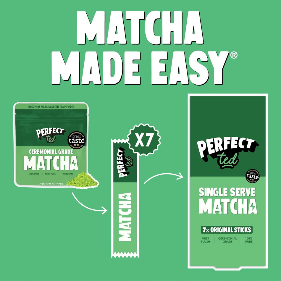 Perfect Ted Single Serve Matcha 7x Original Sticks