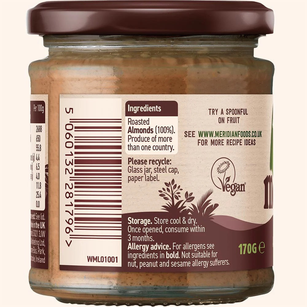 Meridian Smooth Almond Butter BIG JAR 470g - MicroBio Health™