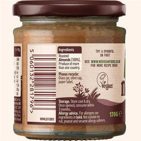 Meridian Smooth Almond Butter BIG JAR 470g - MicroBio Health™