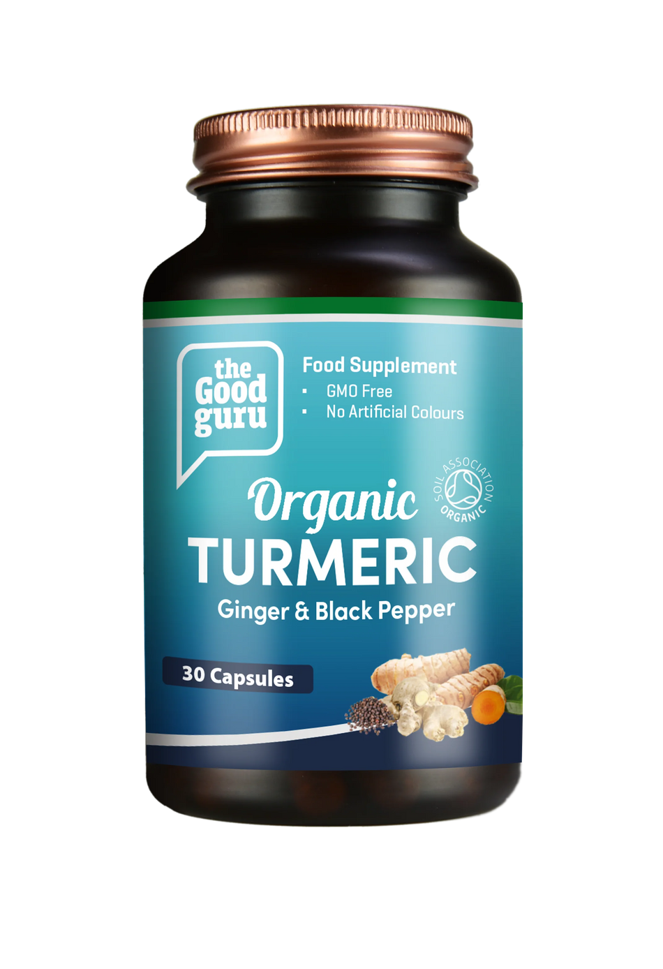 TheGoodGuru - Organic Turmeric + Organic Ginger & Black Pepper 30 Capsules