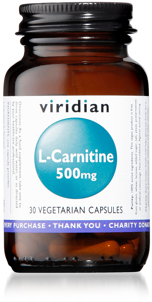 Viridian L-Carnitine 500mg Veg Caps 30 - MicroBio Health