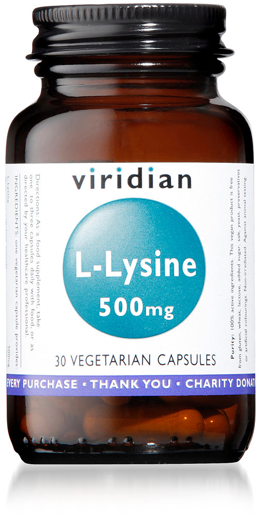 Viridian L-Lysine 500mg Veg Caps 30 - MicroBio Health