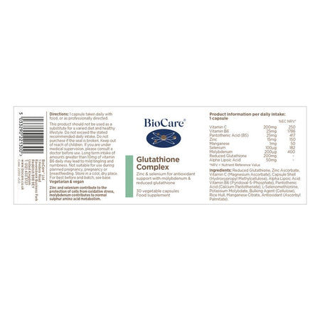 BioCare Glutathione Complex 30 Capsules MicroBio Health BioCare Glutathione Complex 30 Capsules MicroBio Health