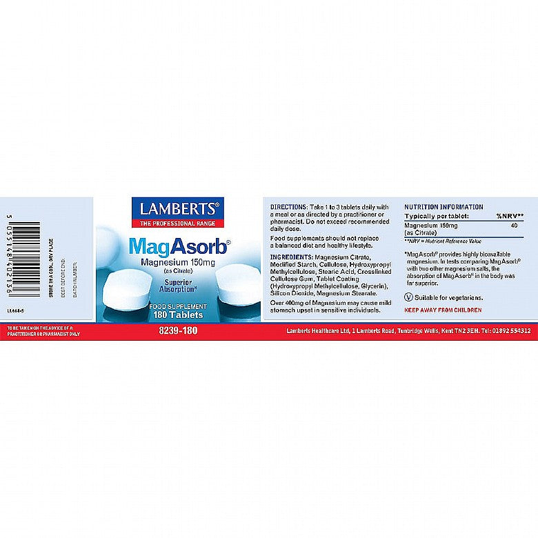 Lamberts Magasorb 150mg 180 Tablets - MicroBio Health