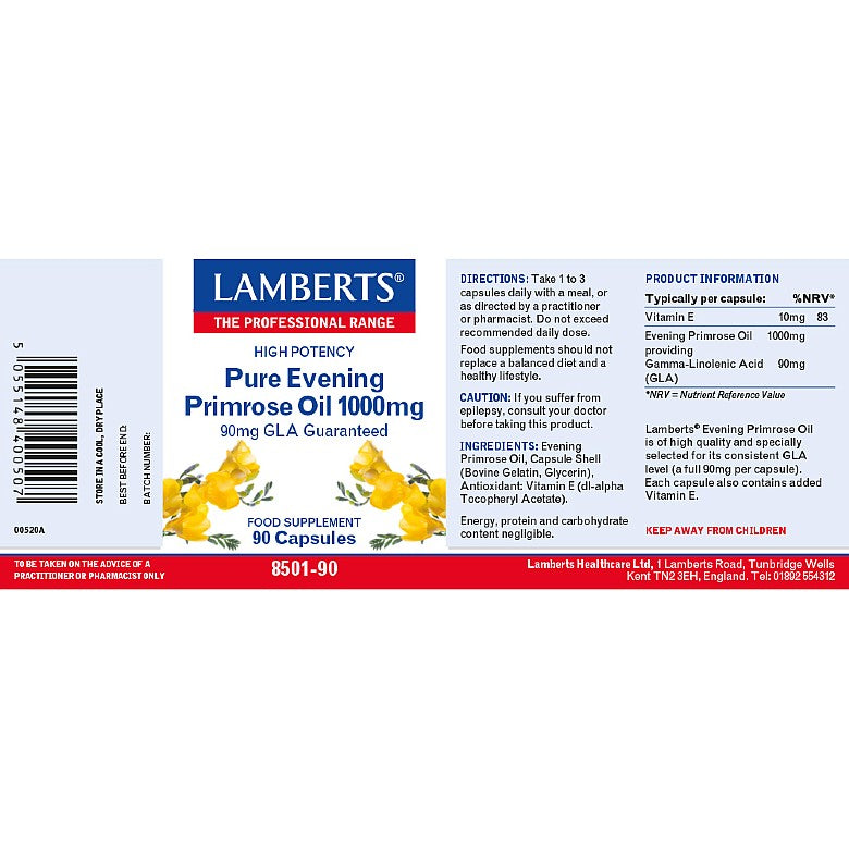 Lamberts Evening Primrose Oil 1000mg 90 Capsules - MicroBio Health