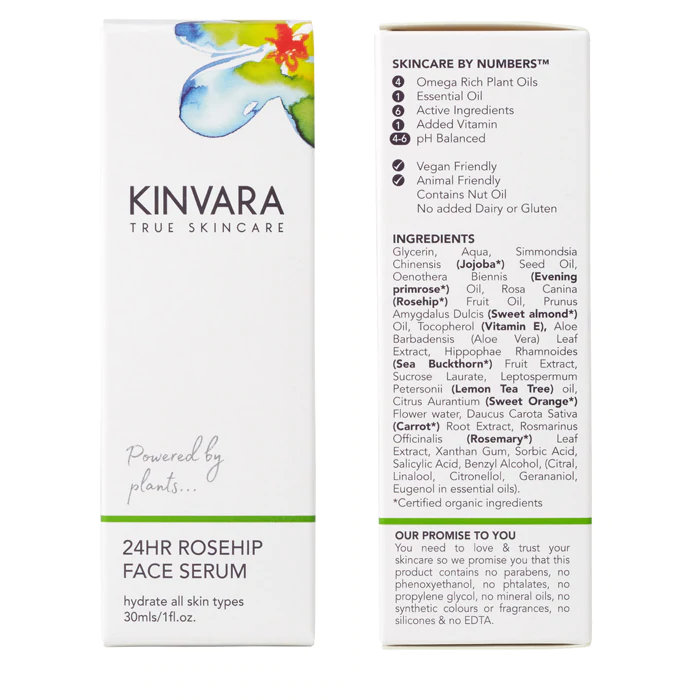 Kinvara 24Hr Rosehip Face Serum 30ml - MicroBio Health