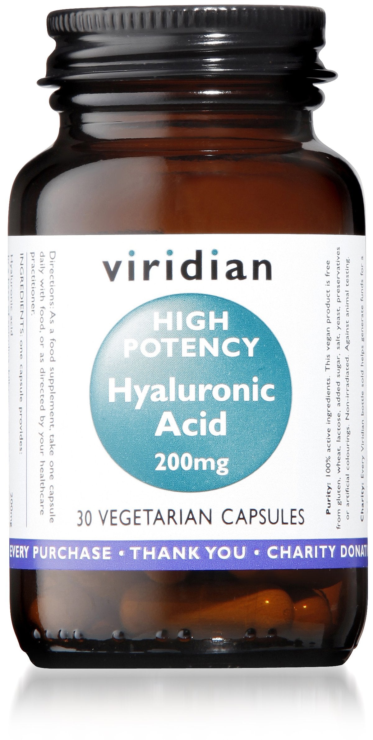 Viridian Hyaluronic Acid 200mg Veg Caps 30 - MicroBio Health